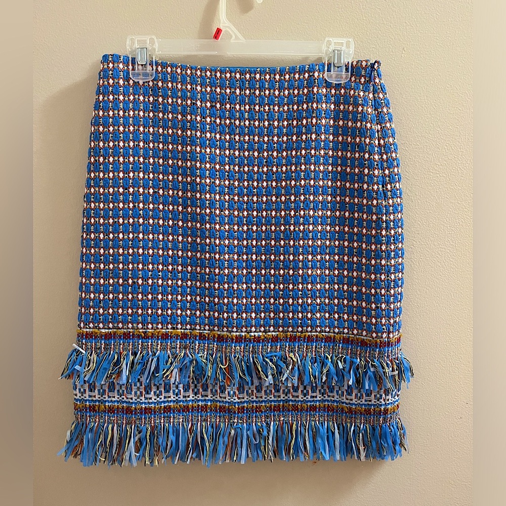 NWOT Per Se Tweed Fringe Suit Skirt
